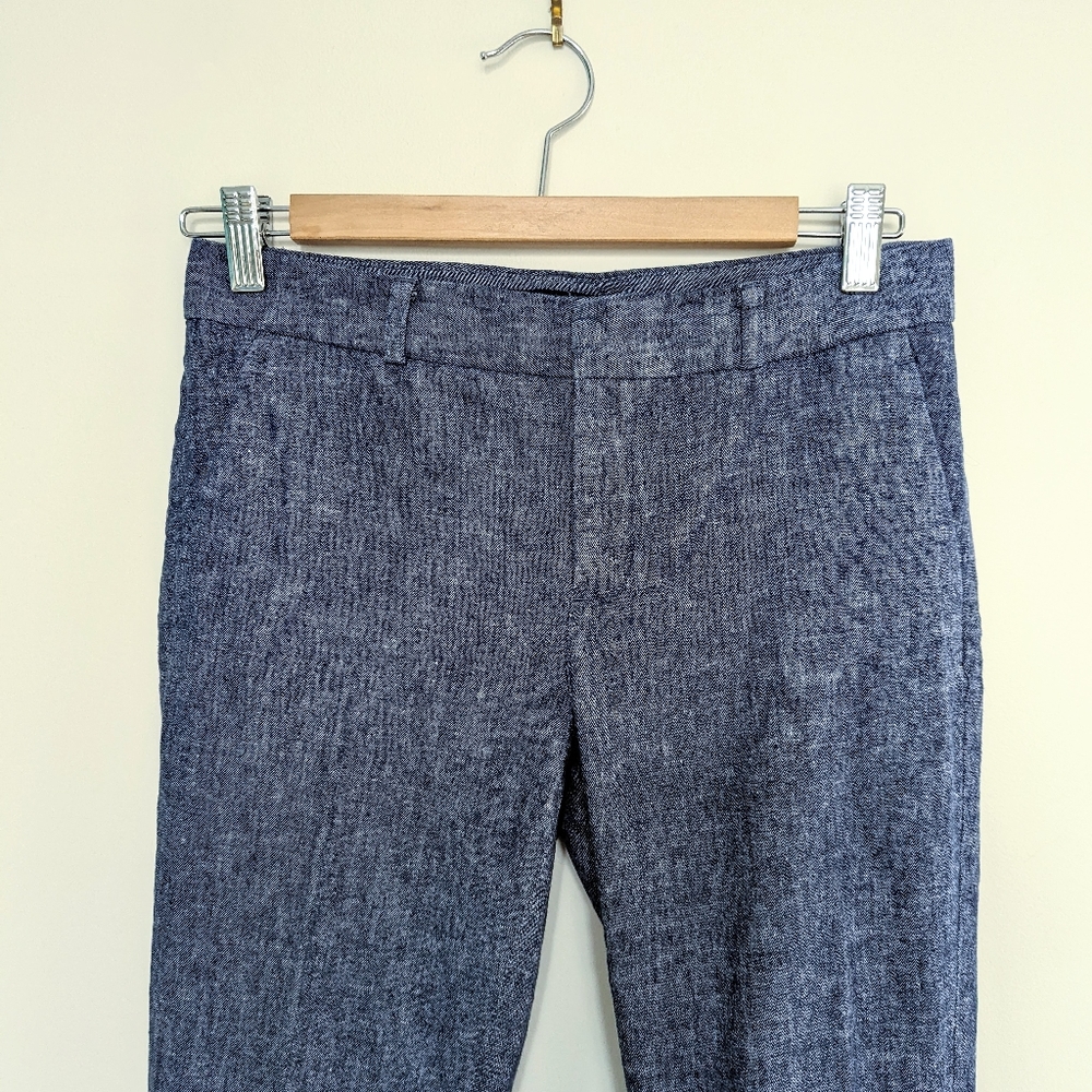 Banana Republic Avery Blue Chambray Linen Pants